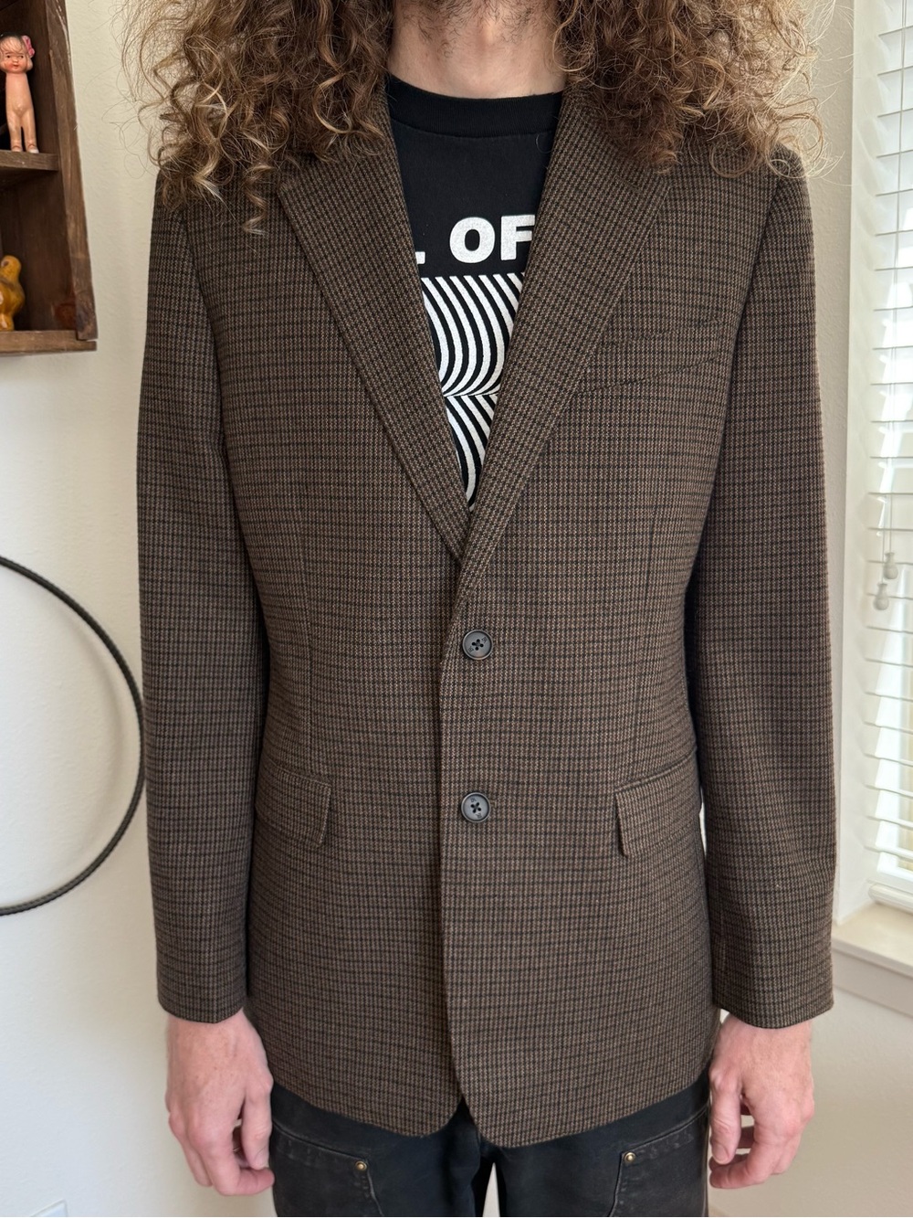 Banana Republic NWT Houndstooth Plaid Wool Blend Blazer ~ Size 40R / Medium